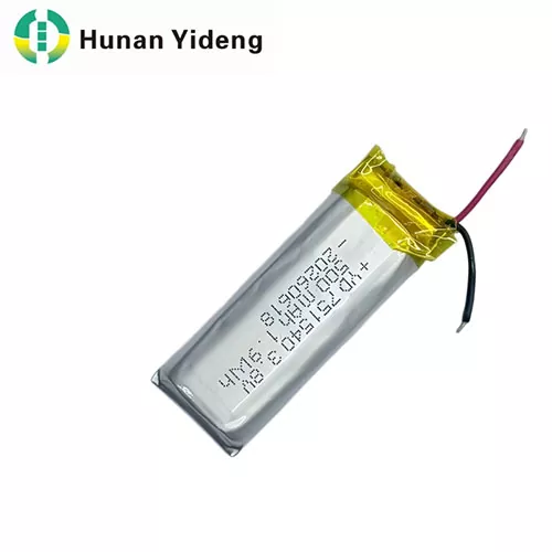3.7V 500mAh 751540 Lithium Polymer Battery for Wearable Medical Devices